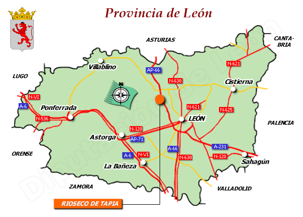 Mapa de la provincia de León