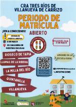 CRA TRES RIOS DE VILLANUEVA DE CARRIZO, JORNADA DE PUERTAS ABIERTAS Y PERIODO DE MATRICULACION
