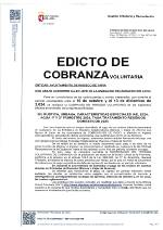 EDICTO COBRANZA VOLUNTARIA IBI, RUSTICA, URBANA, CARACTERISTICAS ESPECIALES IAE, 2024, AGUA 1º Y 2º TRIMESTRE 2024. TASA TRATAMIENTO RESIDUOS DOMESTICOS 2024